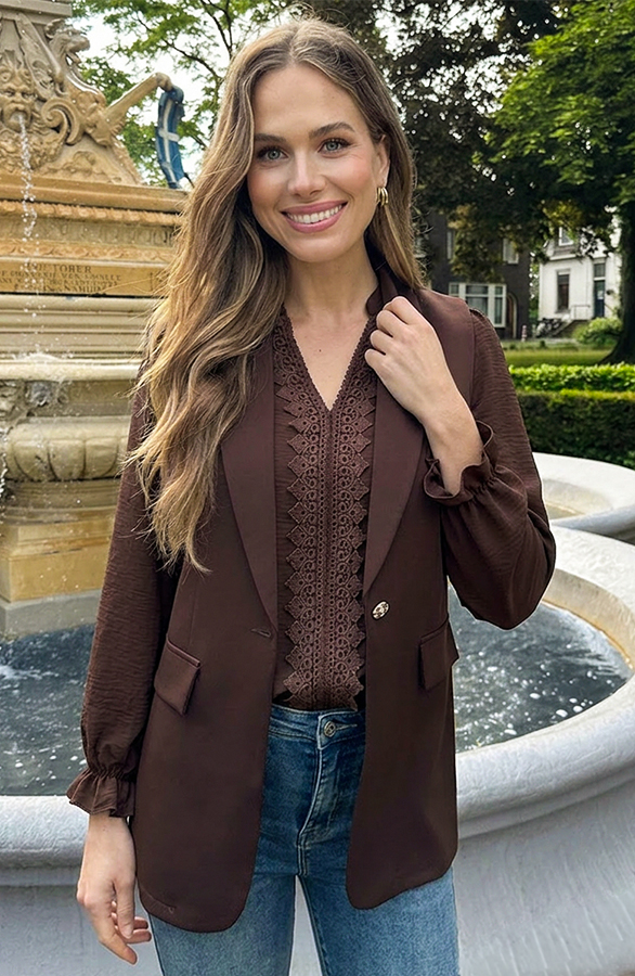 Elegant Blazer Gilet Choco